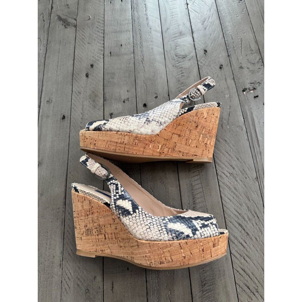 Stuart Weitzman Jean Snake Python Leather Slingba… - image 4